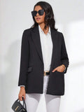 Blazer Feminino Alfaiataria Social Preto MaitÃª