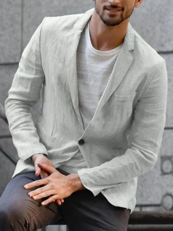 Herren Blazer - LÃ¤ssiger Leinenblazer