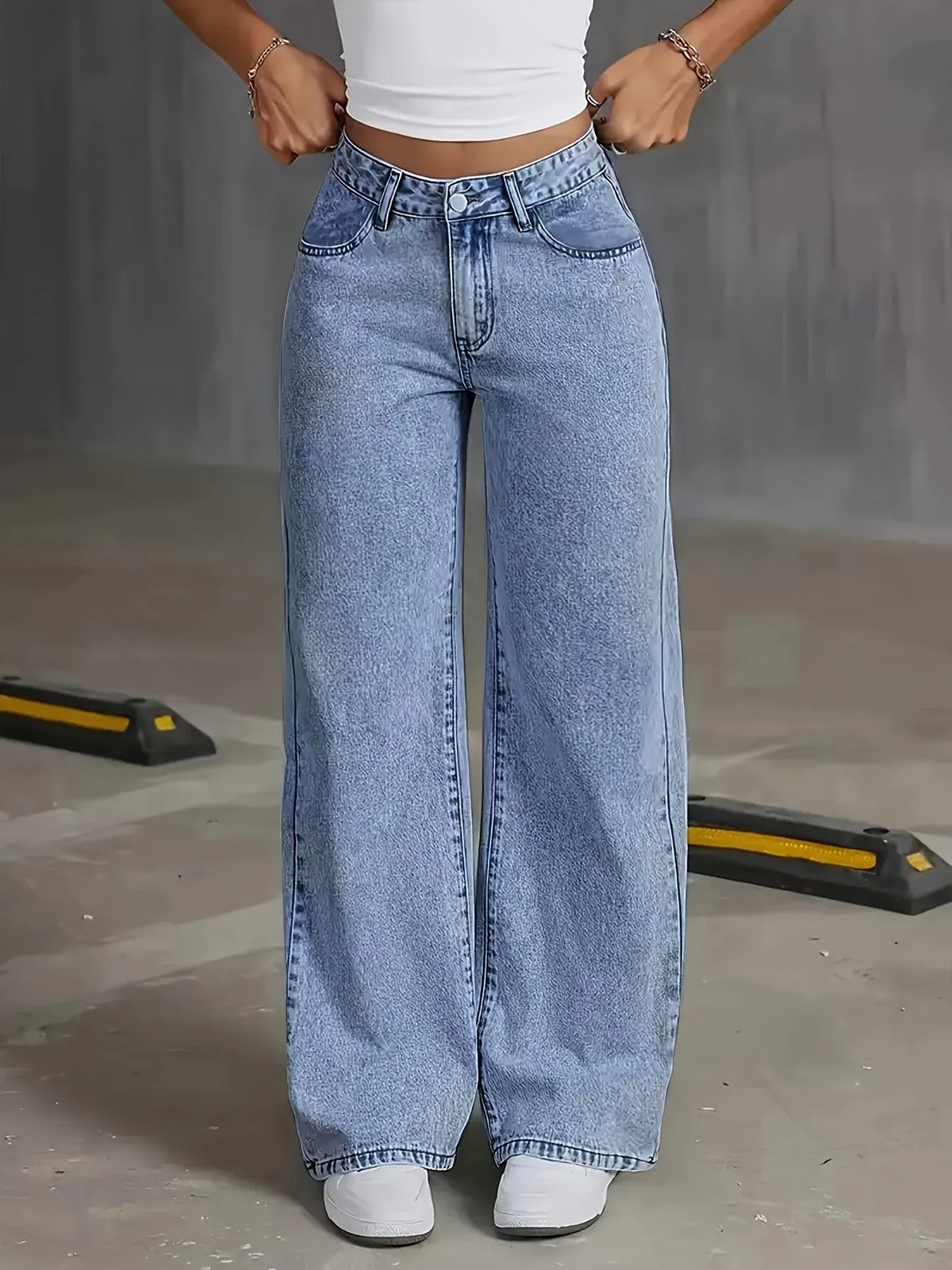 Trendy comfortable women's denim pants