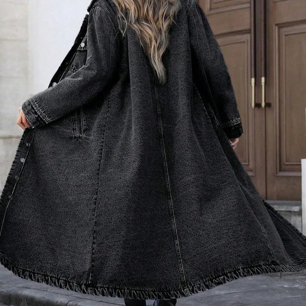 Long Denim Jacket for Women with Timeless Style