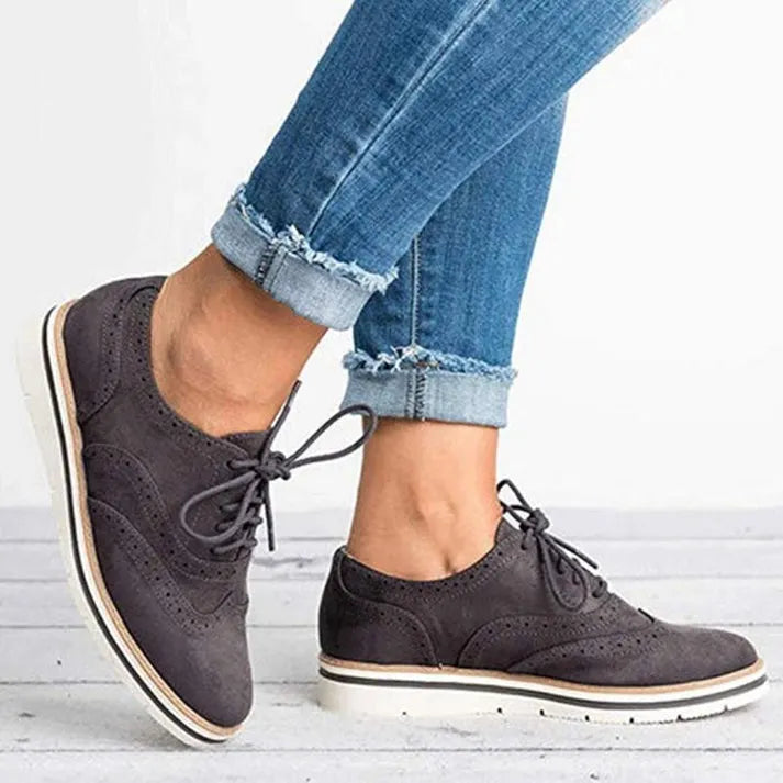 Damen Lederschuhe mit SchnÃ¼rsenkeln