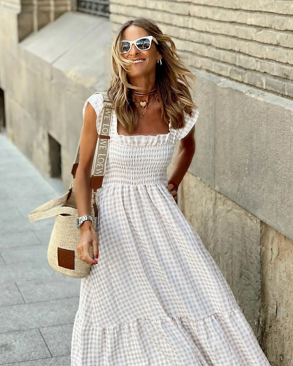 Kleid | Gesteppt Oberteil, Rock | Sommer