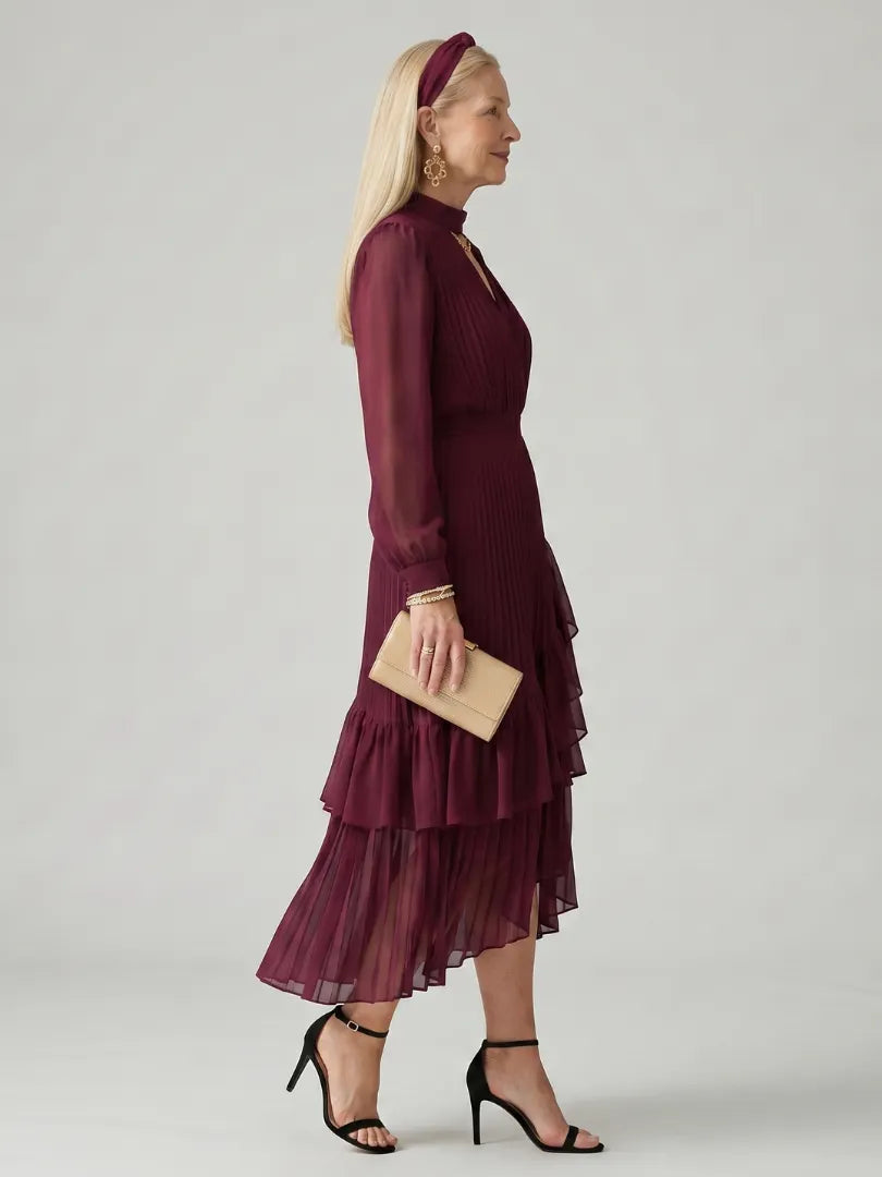 Aris | Fluid Drape Midi Dress