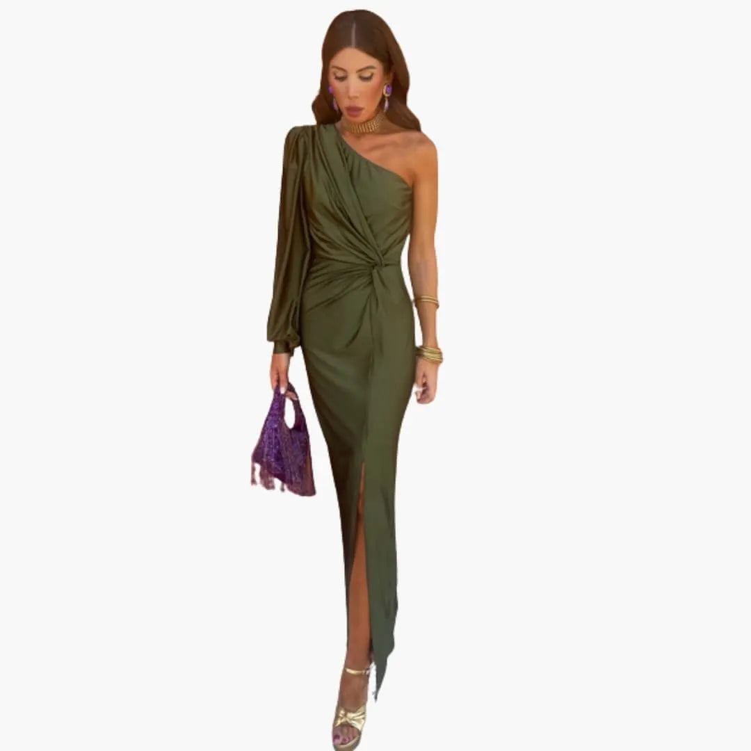 Womenâ€™s Dress with Knot Detail and Puff Sleeves