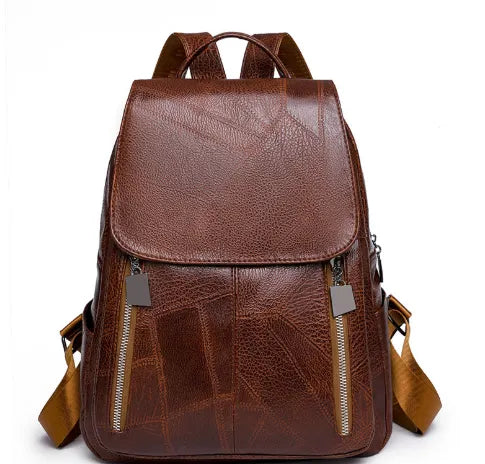 Damen-Lederrucksack mit diebstahlsicherem Design