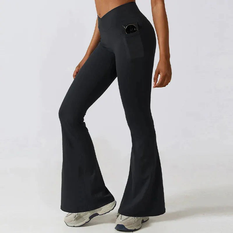Hoch taillierte Flare-Leggings
