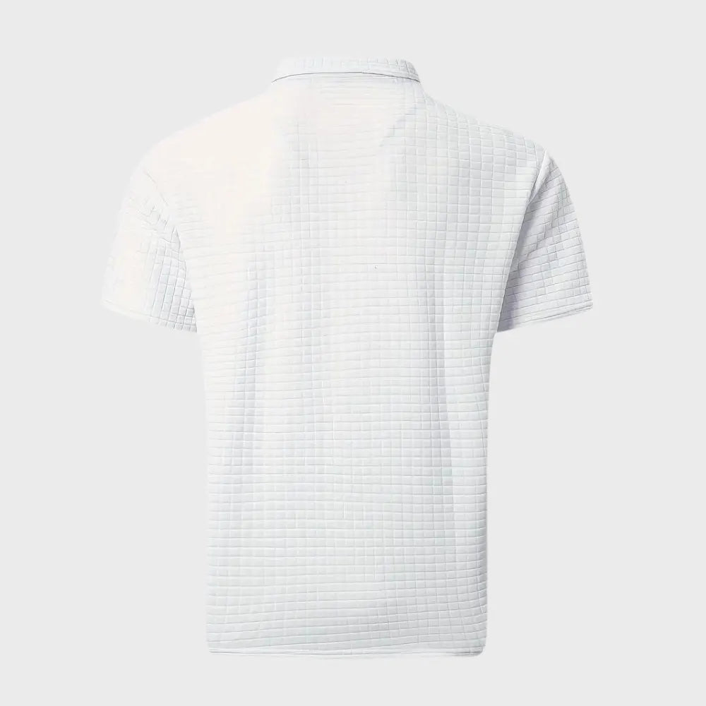 - Texturiertes Poloshirt
