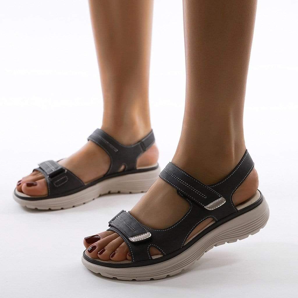 Damen Komfort-Sandalen mit verstellbaren Riemen und Profilsohle