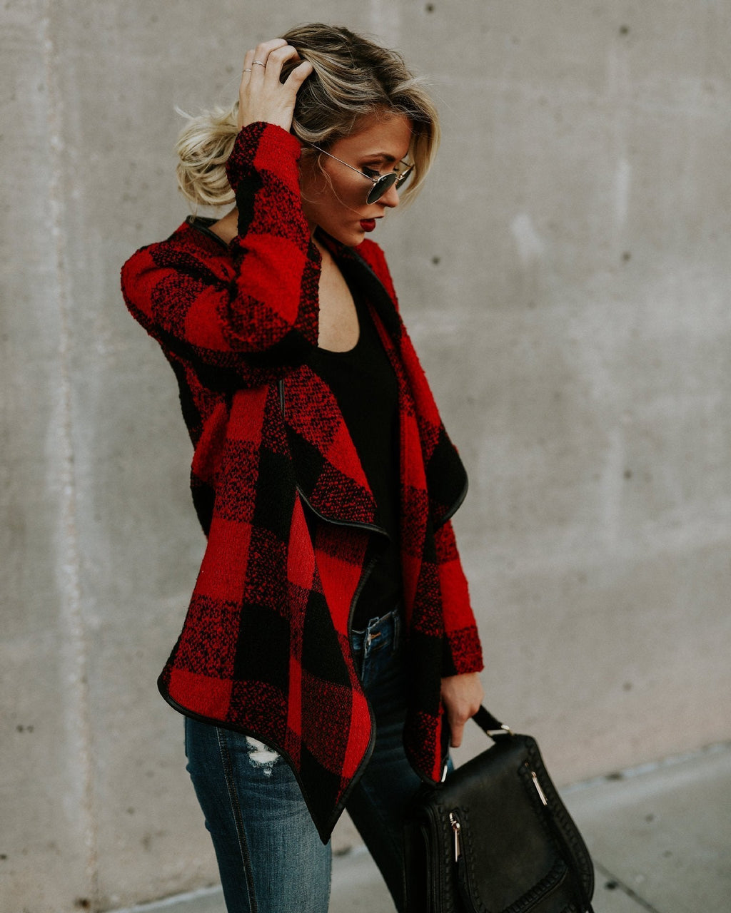 Fashion Plaid Long Sleeve Autumn Tops