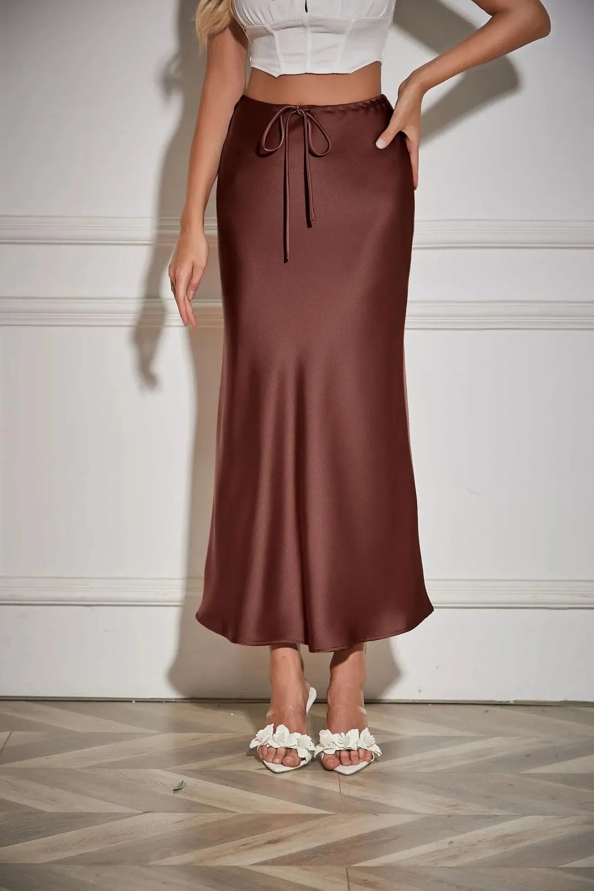 CHERISSE | Luxe Satijnen Dames Rok Met Verstelbare Taille - Zacht, Elegant & Makkelijk te Combineren