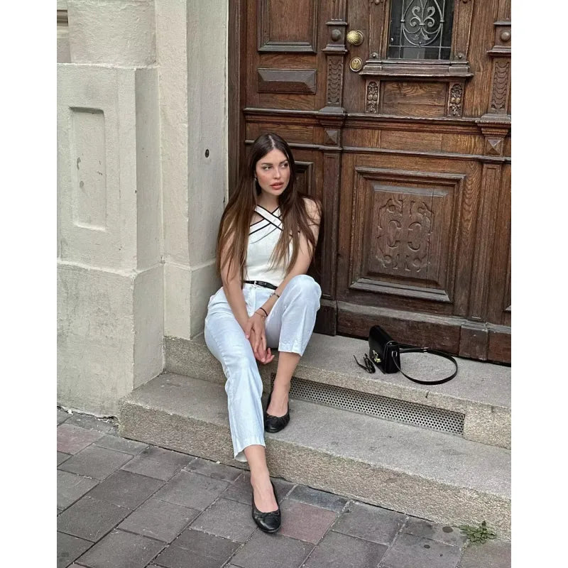 NOOR | Elegante Top Voor Dames Met Gekruiste Borstbanden – Functioneel, Stijlvol, Comfortabel