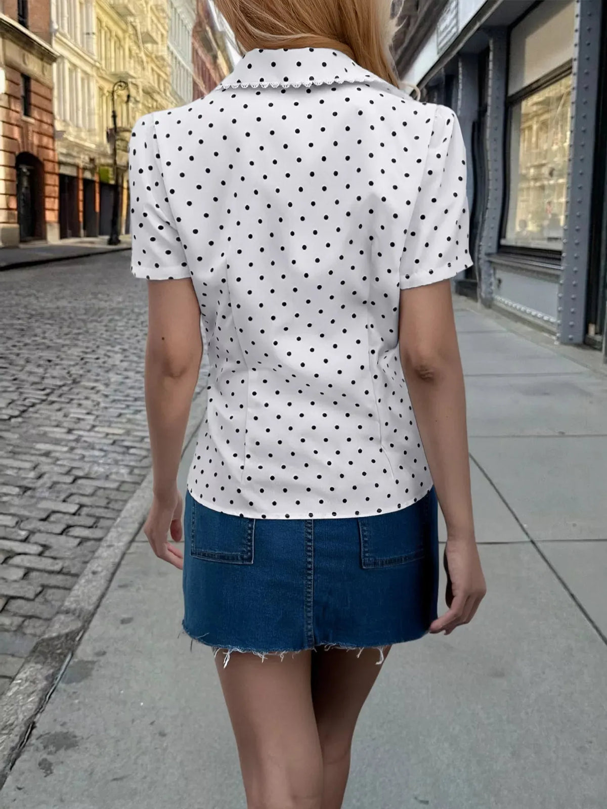 Polka Dot Short Sleeve Shirt