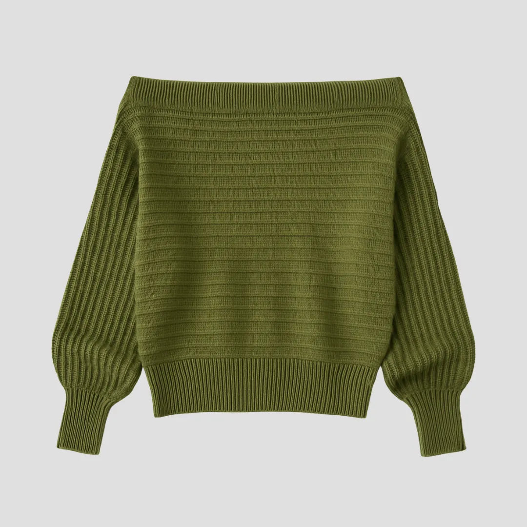 Warme Off-Shoulder Trui Dames – Ontspannen Elegant & Tijdloos Comfort