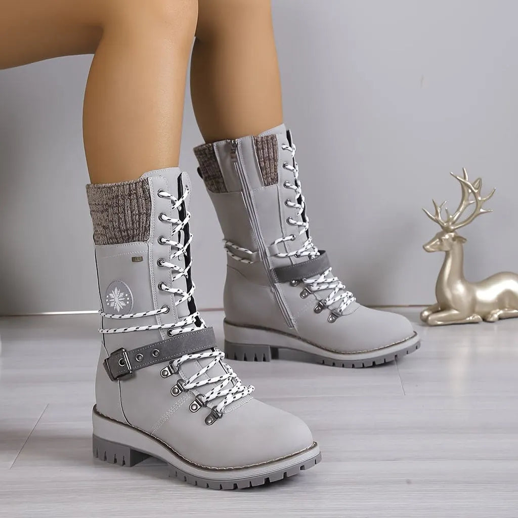 - Elegante Gestrickte Thermo-Stiefel