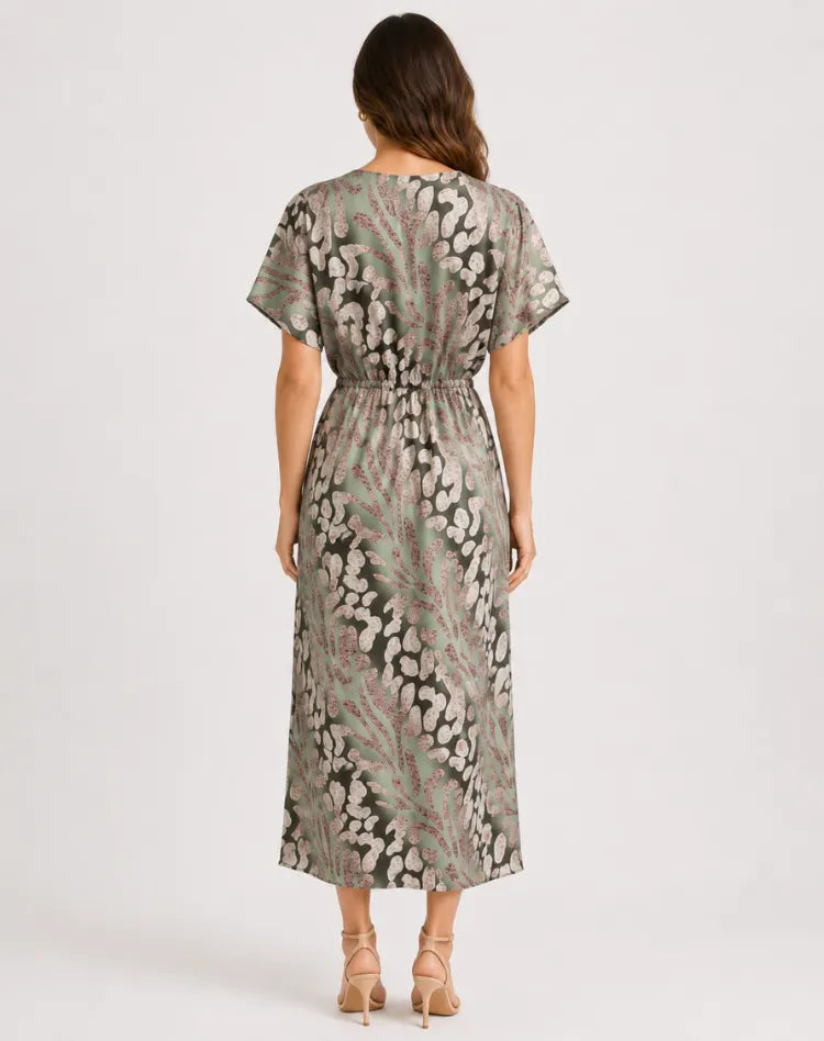 Ravena | Elegant Twist-Front Midi Dress