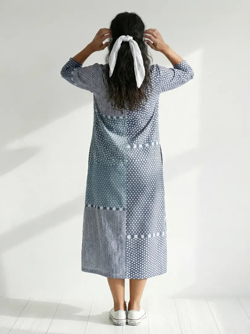 Nolan | Fit Patchwork Midi Dress