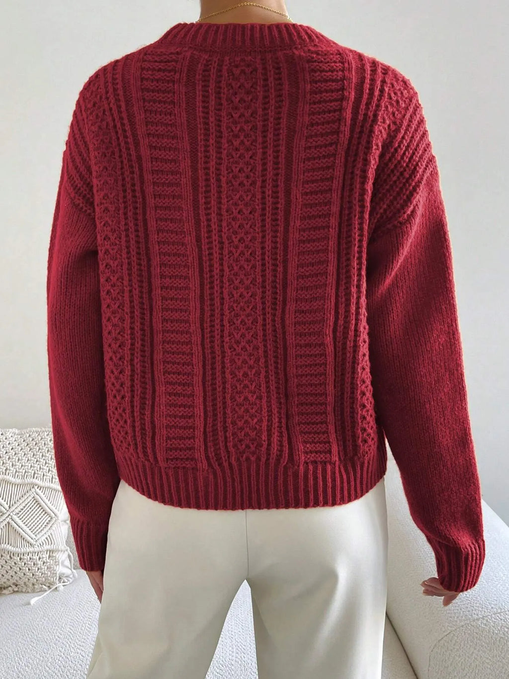 SuÃ©ter Feminino Tricot Vinho Marcella
