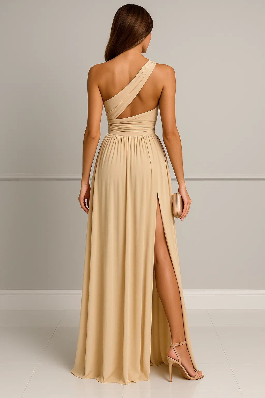 Lilla | Elegant Evening Dress with One Shoulder and Split Gala Dresses