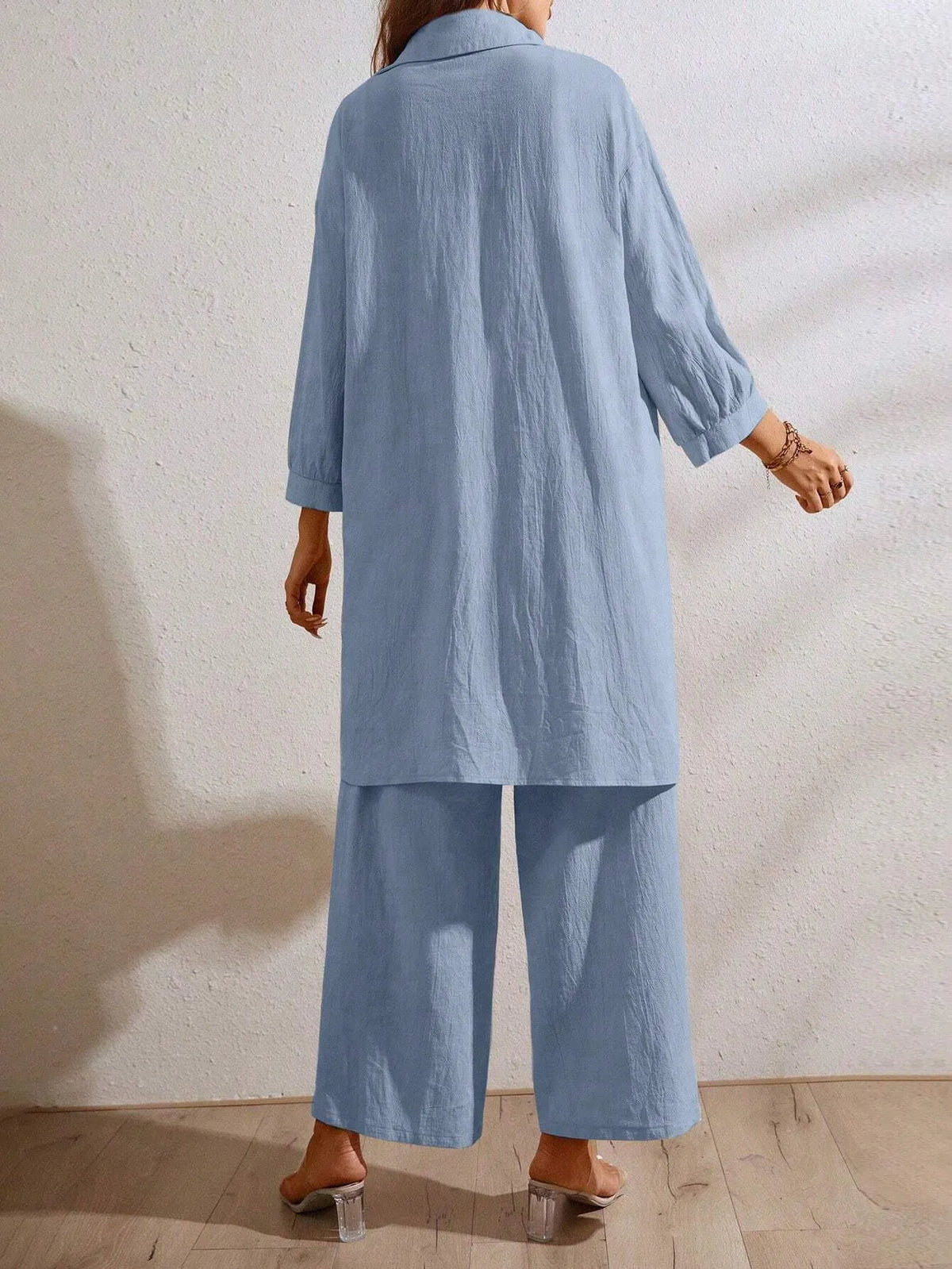 Conjunto Feminino Klycia CalÃ§a Pantacourt Azul