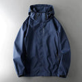 Herren Wasserdicht Windbreaker Schwarz Jacke