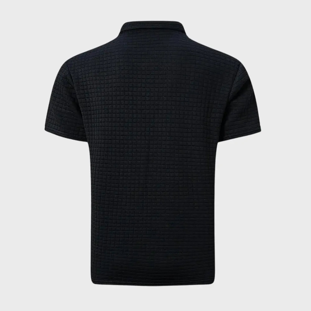 - Texturiertes Poloshirt