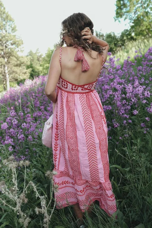 BÃ¶hmisches Maxikleid mit Stickerei