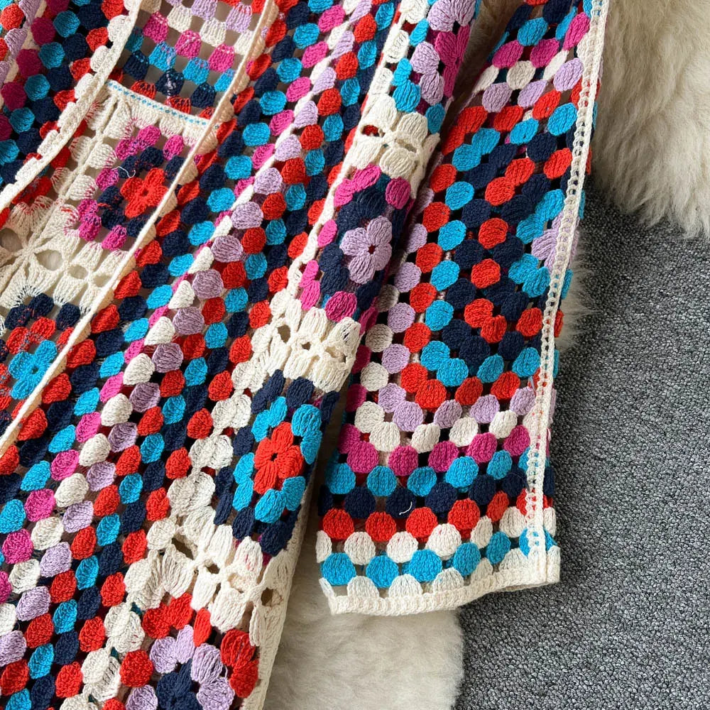 Silvia - Farverig strikket cardigan