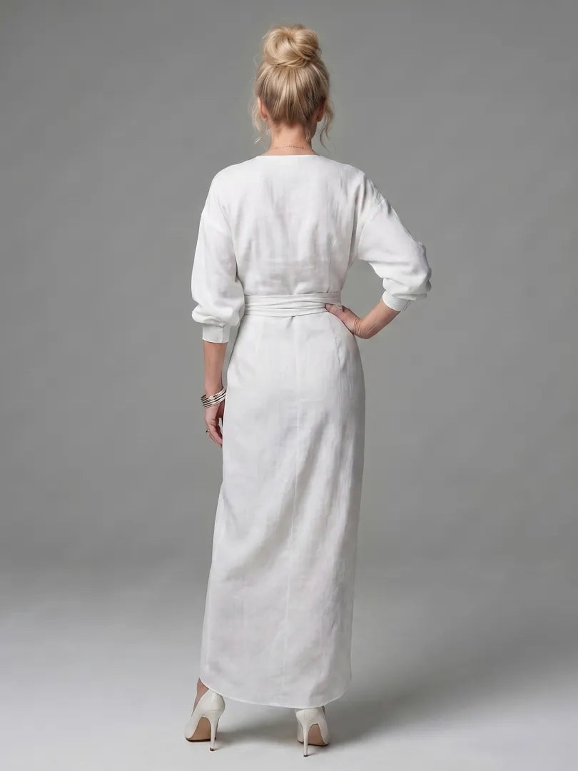 Olympia | Diagonal Drape Maxi Dress