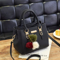 Damen-Tasche Lederhandtasche mit 3 weichen PlÃ¼schbÃ¤llen