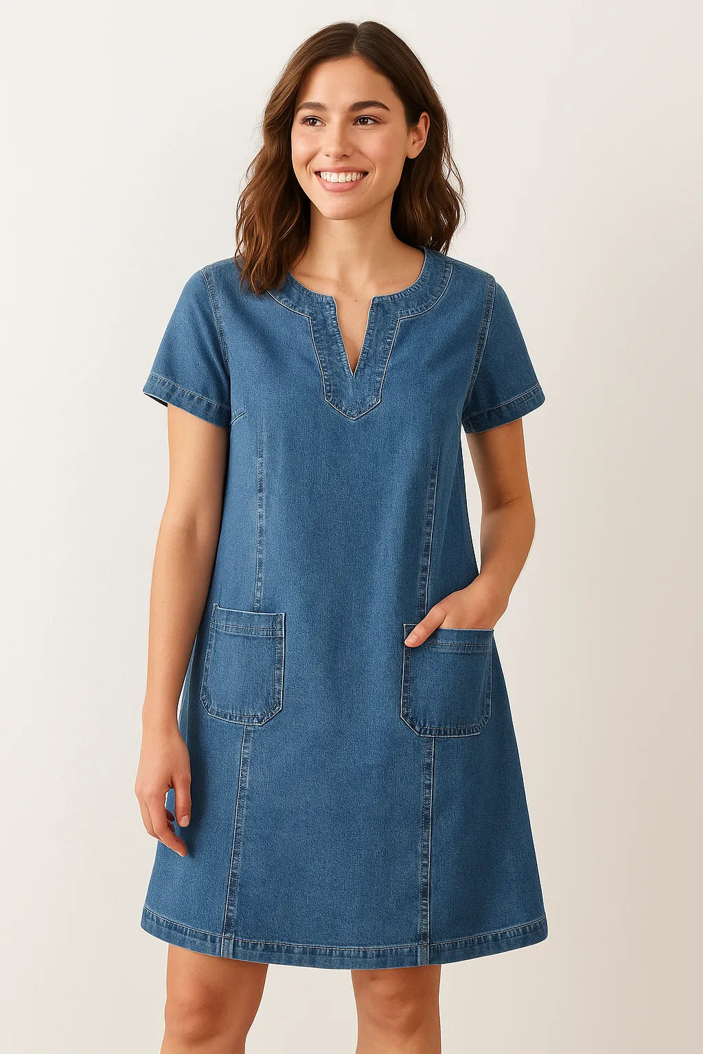 Sonya | Blød Denim Kjole