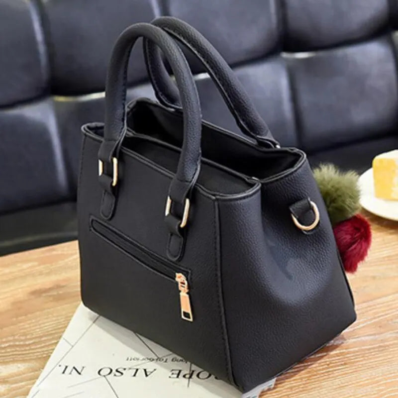Damen-Tasche Lederhandtasche mit 3 weichen PlÃ¼schbÃ¤llen