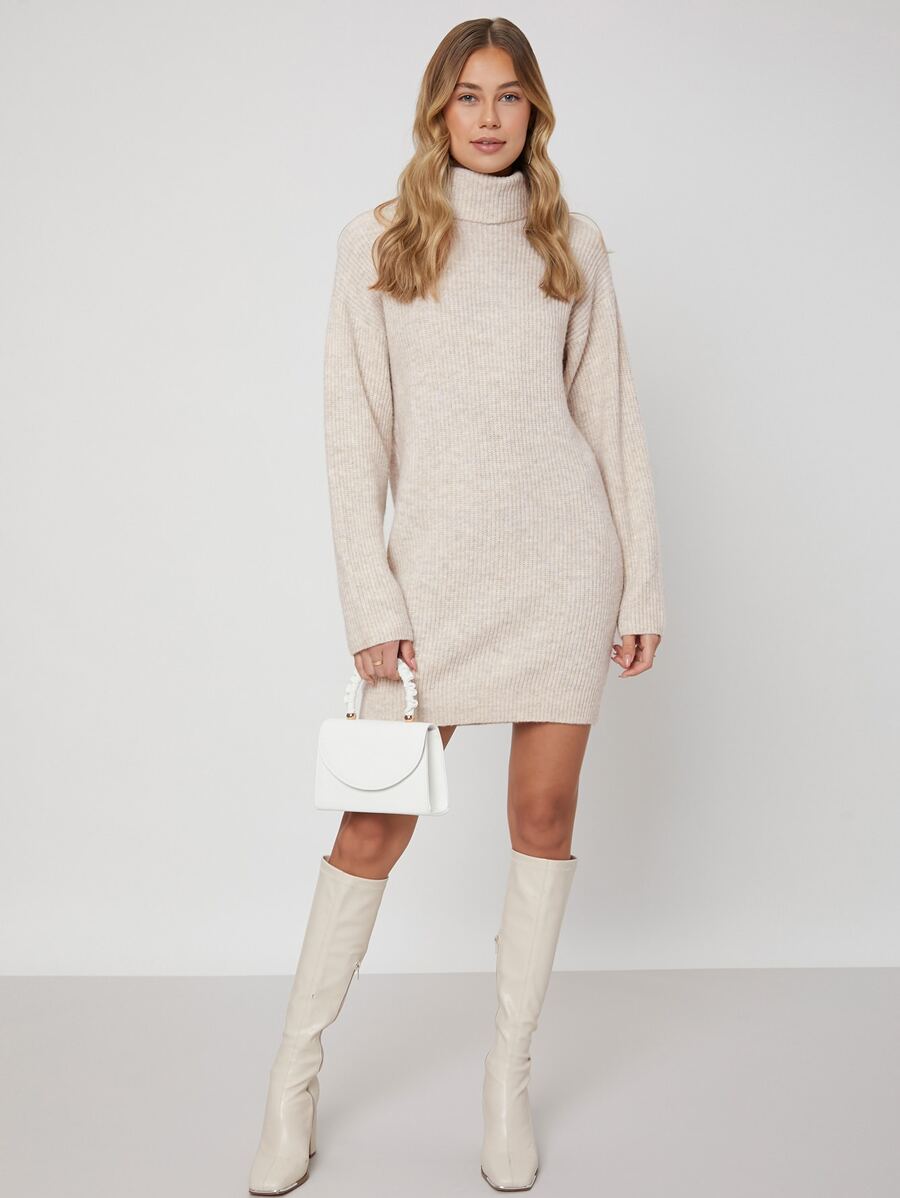Vestido De Trico Paris Bege