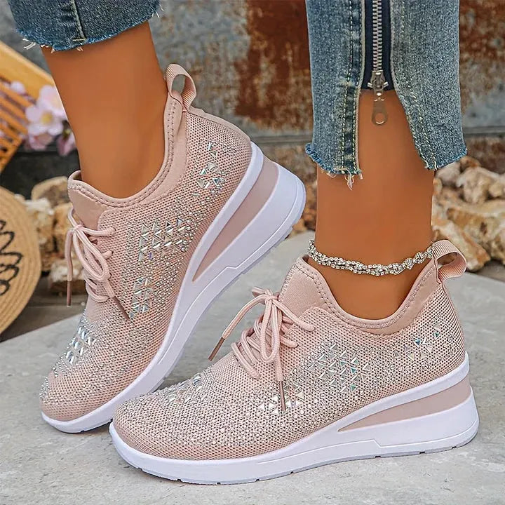 Annika – Ortopædiske sneakers med glitrende rhinsten