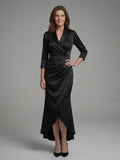 Celestine | Long Sleeve Wrap High Low Midi Dress