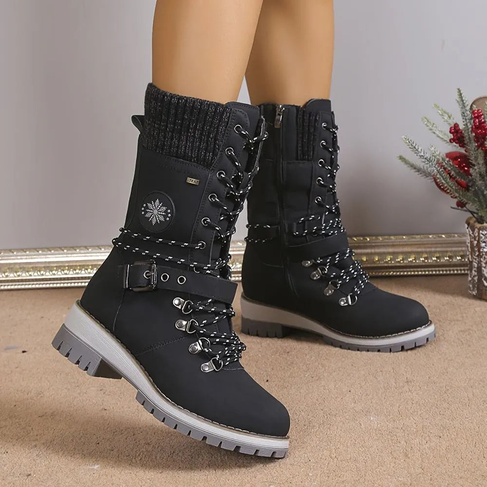 - Elegante Gestrickte Thermo-Stiefel