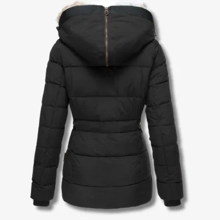 Warme Jacke mit Kapuze