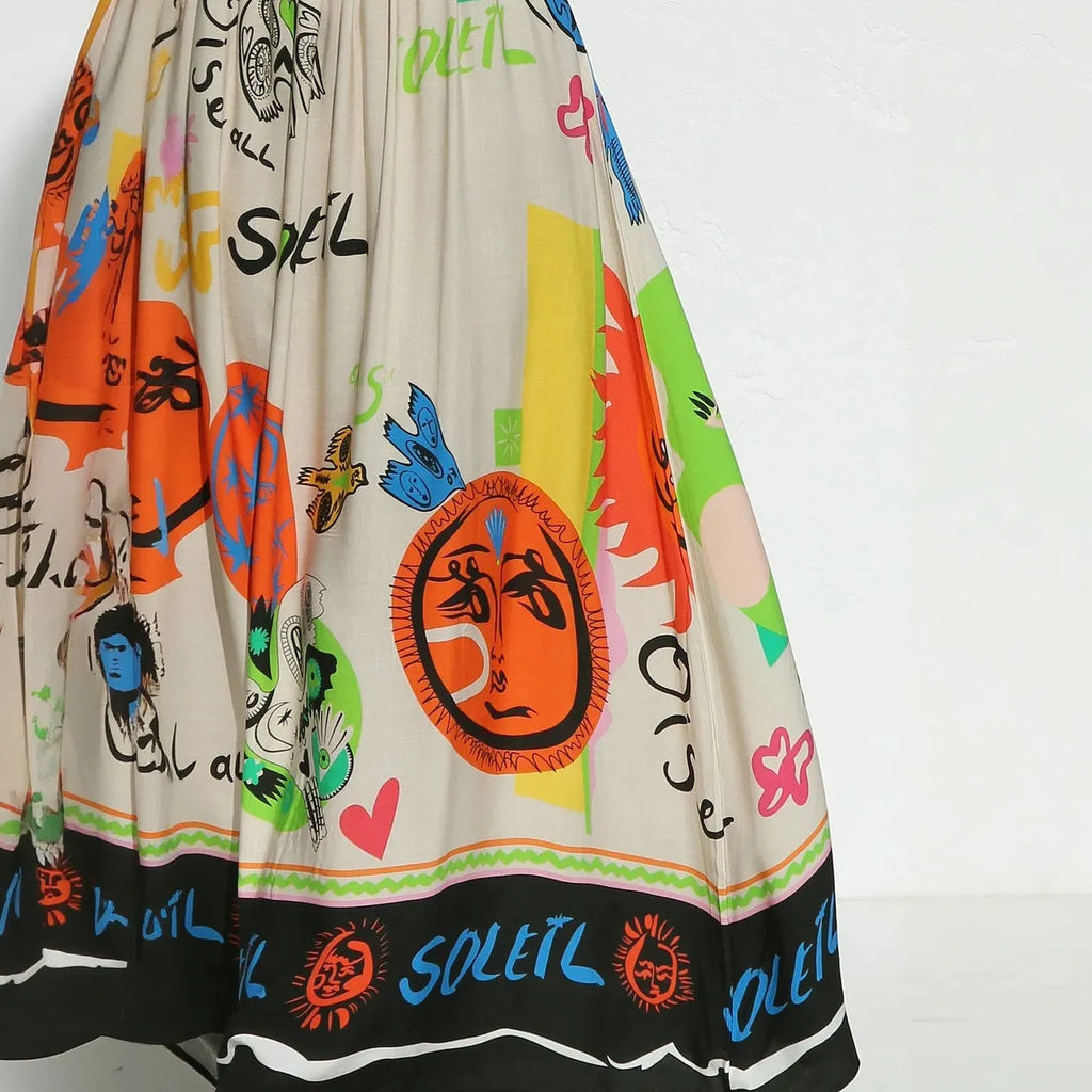 Sommerliches Maxikleid mit Kunstvollem Print