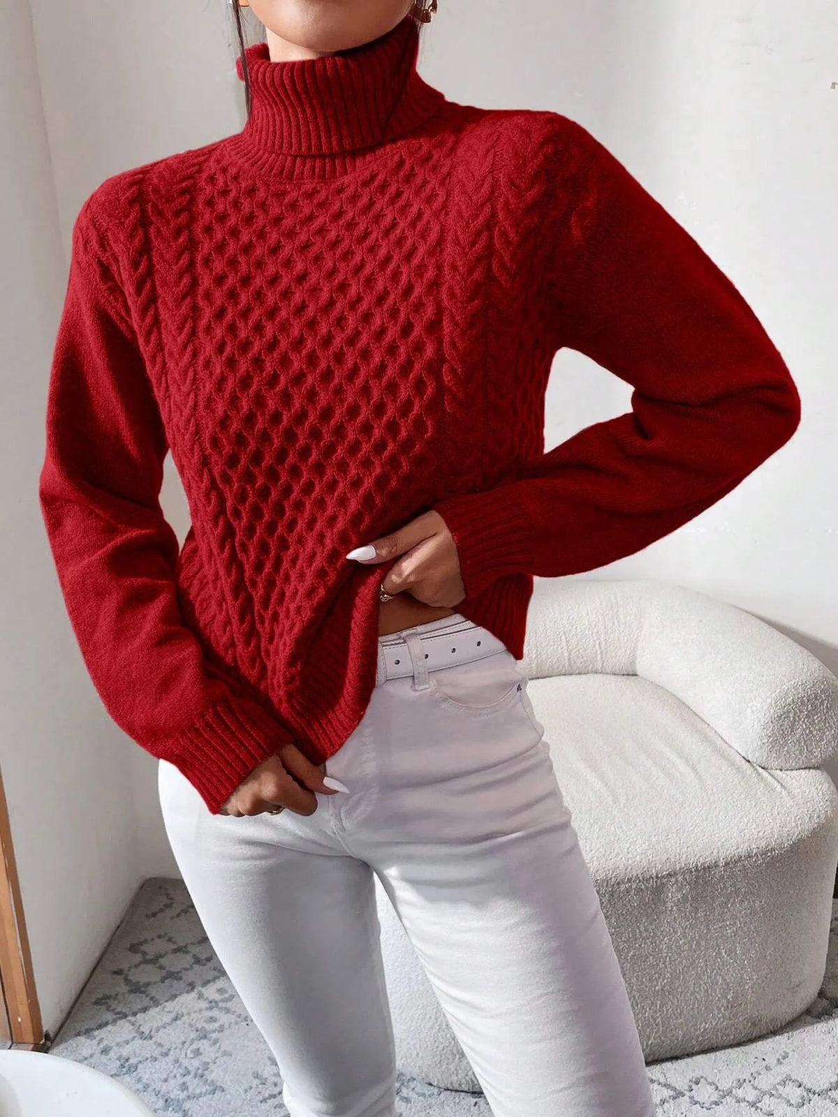 SuÃ©ter Feminino Tricot Vermelho Isa