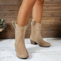 Soft elegant cowboy women's ankle boots