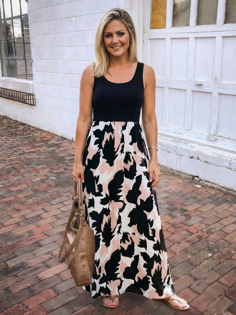 ZÃ©phira | Sleeveless Scoop Neck Printed Maxi Dress
