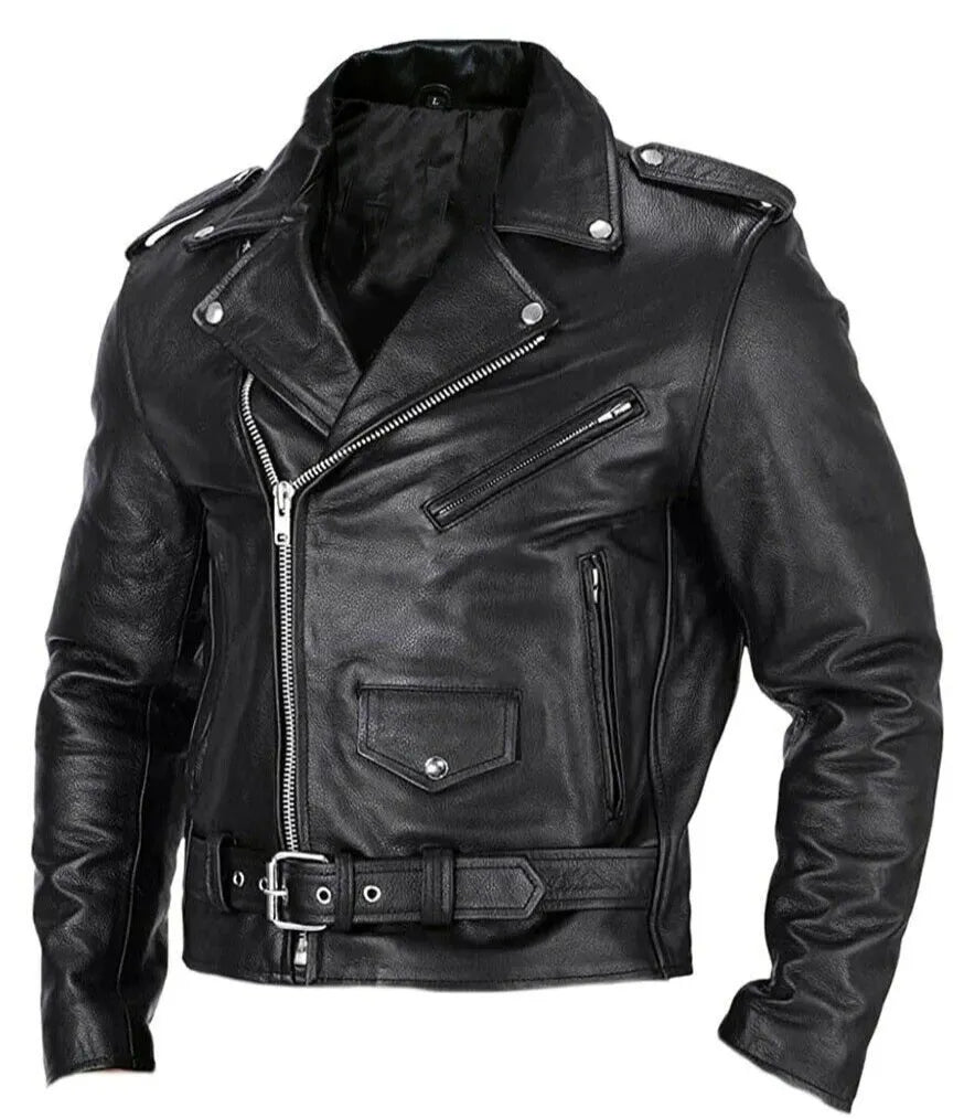Herren Motorrad Jacke Schwarz