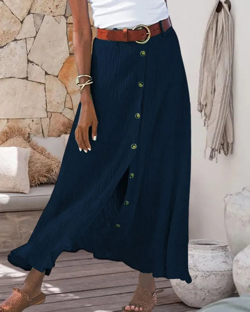 Long Skirt for Women with Button Closure