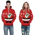 Santa Claus pattern street fashion digital printing couple loose sweater