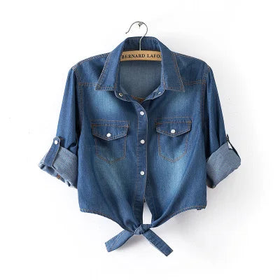 SAPPHIRE | Lässiges Denim-Cropped-Top