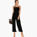 Women's Jumpsuit Dress with Spaghetti Straps and Lace-Up Back