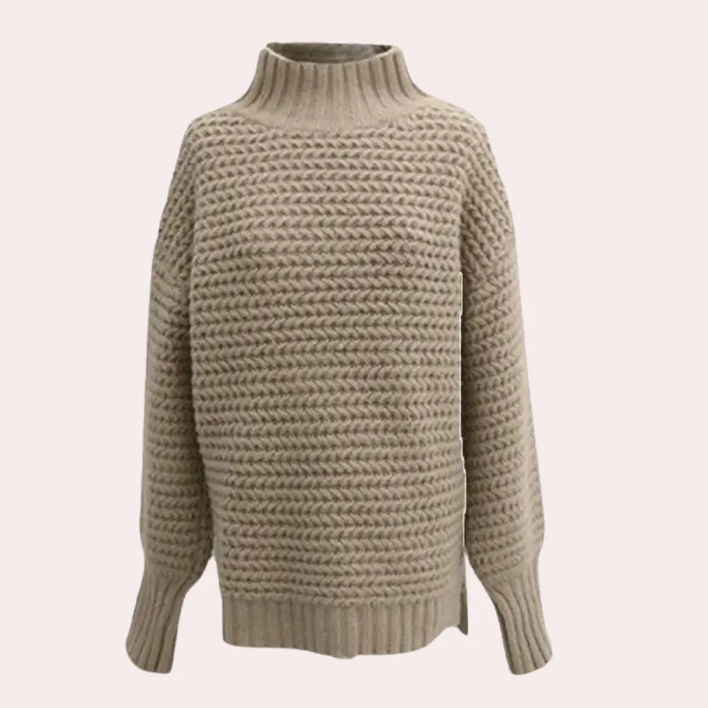 Chunky Knit Rollkragen Top – Oversized Ärmel