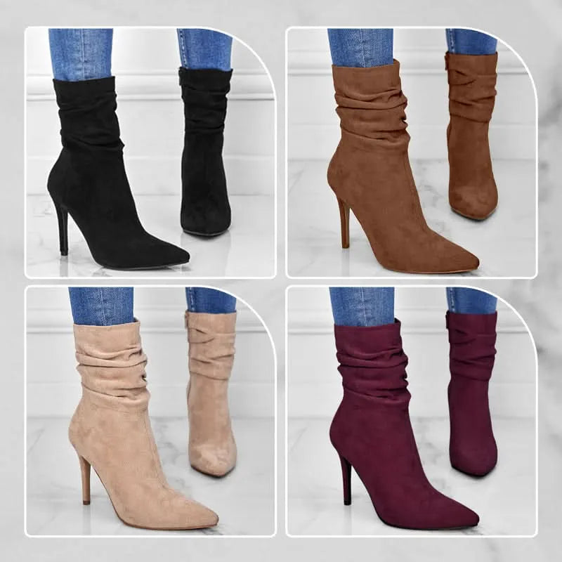 Women's Elegant Ankle Boots with High Heel