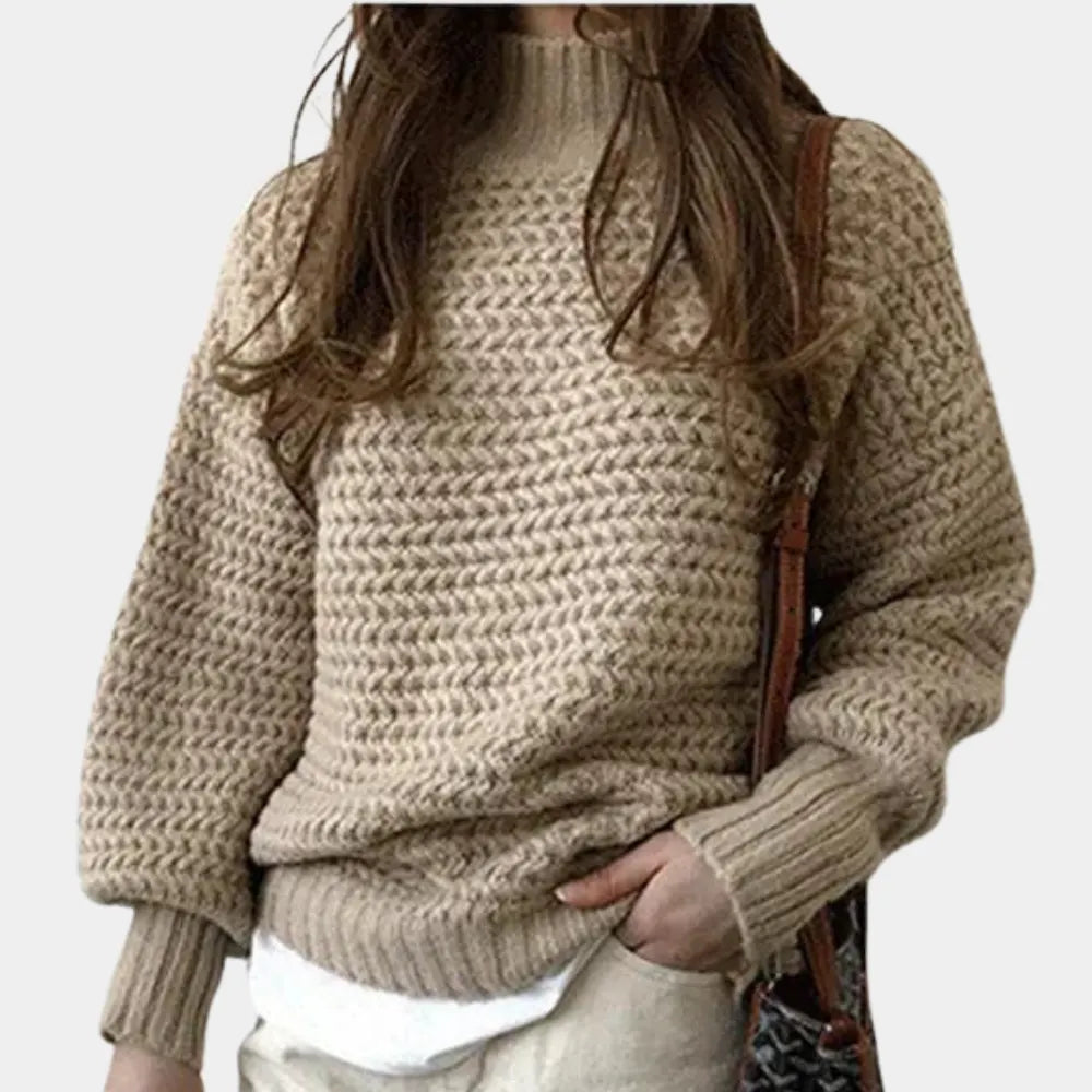 Chunky Knit Rollkragen Top – Oversized Ärmel