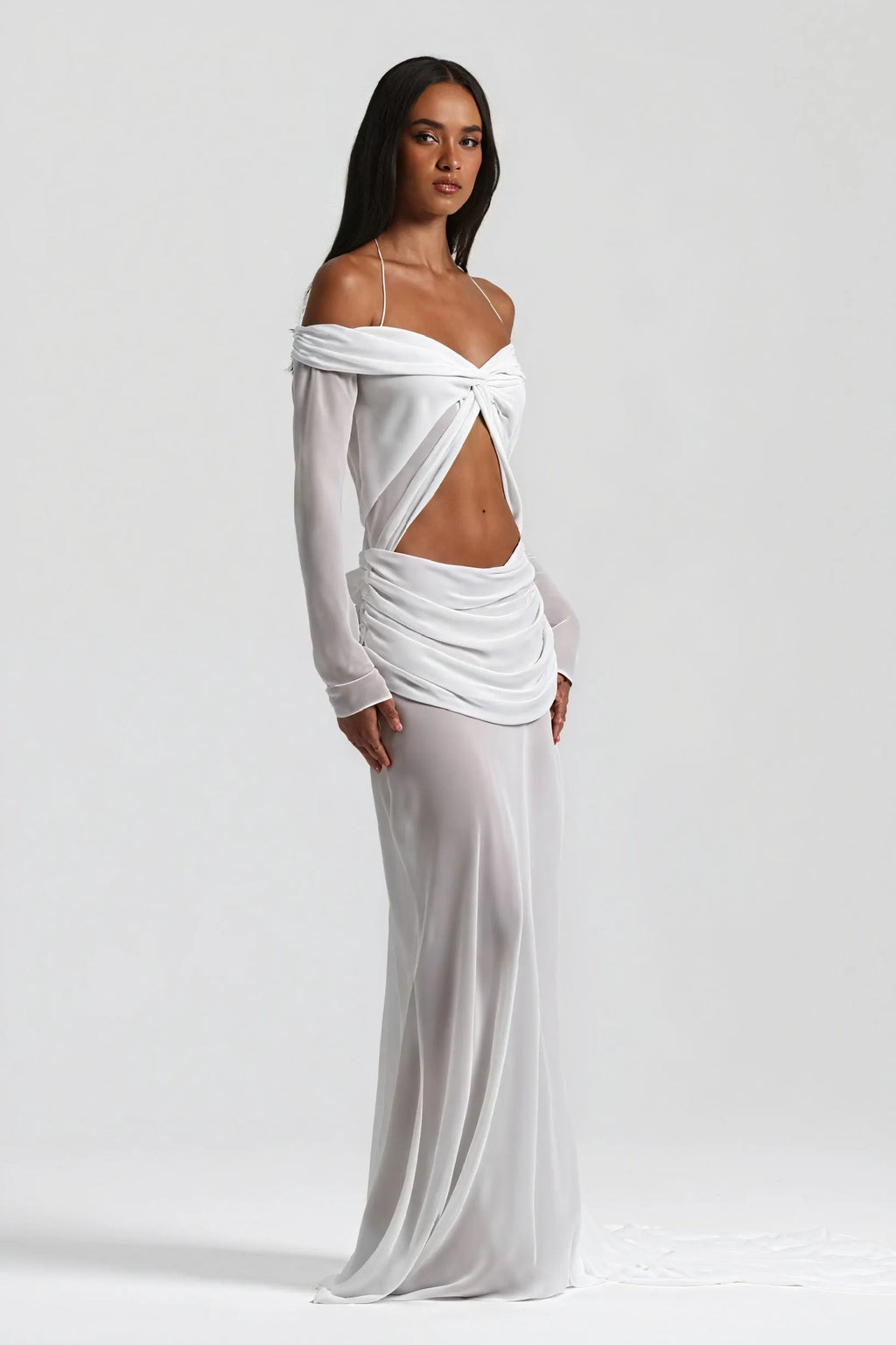 Elegantes Kleid mit Drapierung & Knotendetail
