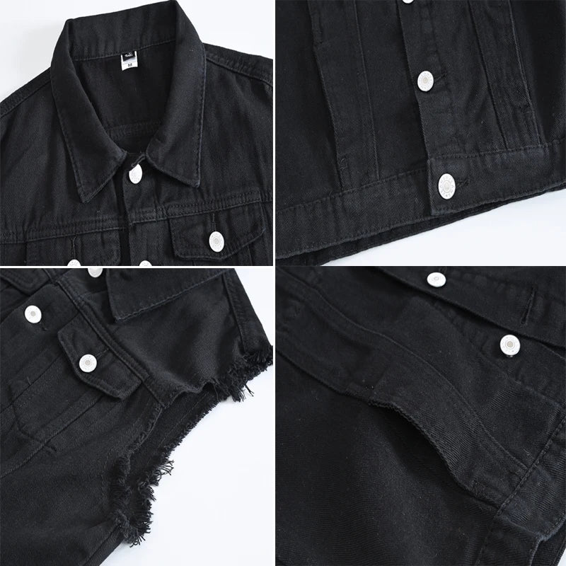 Zerrissene Ã„rmellose Jeansjacke FÃ¼r MÃ¤nner